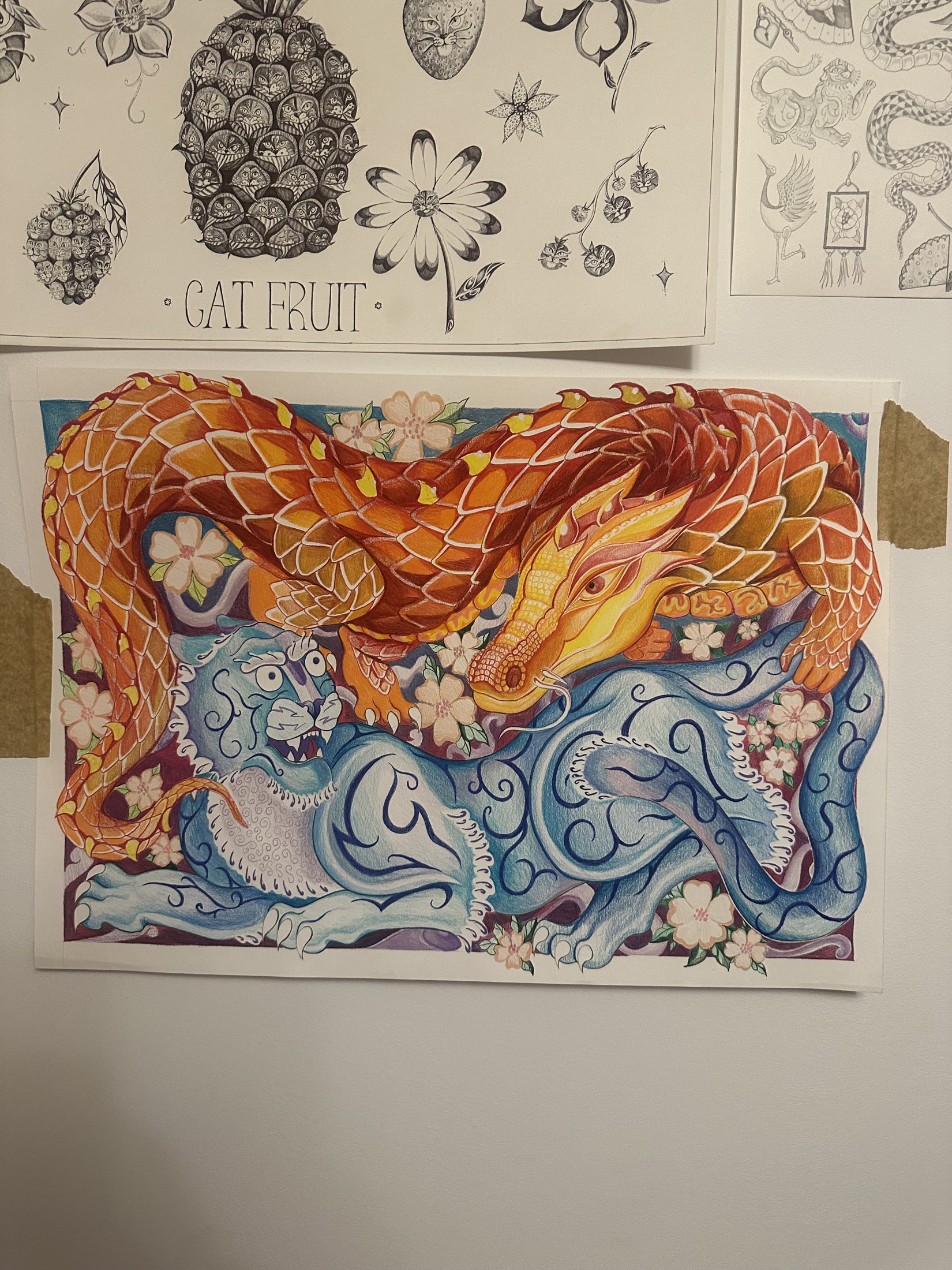 Dragon & Tiger — print by Suze Tattoos